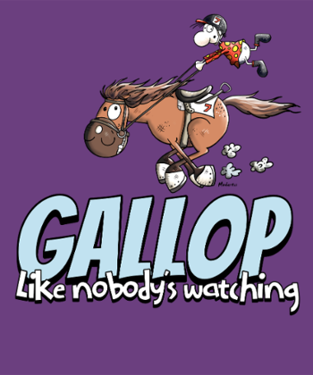 Galope comme si personne ne te regardait - Cheval Cartoon