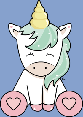 Motif Licorne Kawaii Mignonne personnalisé sur vêtement