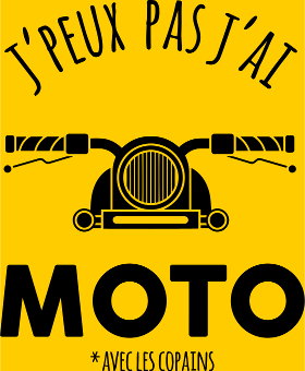 Affichez votre passion moto avec humour ! Ce t-shirt personnalisé 'J'peux pas, j'ai moto !' est le cadeau idéal pour tous les motards et leu...