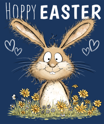 Joyeuses Pâques Lapin Fleuri