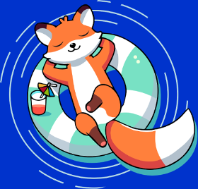 Motif Renard Chill' en Bouée Tropicale personnalisé sur vêtement