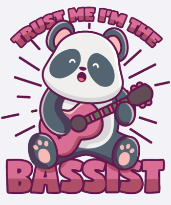 Panda Bass Spruch für Bassisten und Bassspieler