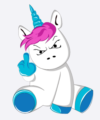 Einhorn Wütend Genervt Stinkefinger