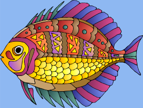 Motif Ryba, l'Esprit du Poisson personnalisé sur vêtement