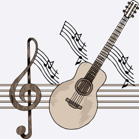 Motif Guitare Passion Musique personnalisé sur vêtement