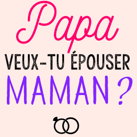 Motif Veux-tu Épouser Maman, Papa ? personnalisé sur vêtement