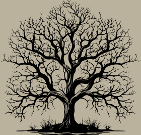 Motif Arbre d'Automne sans Feuilles personnalisé sur vêtement