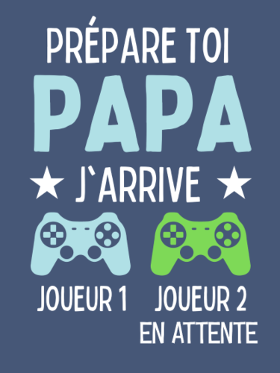 Motif T-Shirt Futur Papa Gamer - Annonce Grossesse Humour à imprimer