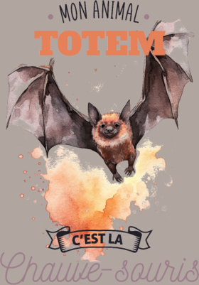 Motif Chauve-souris Mon Animal Totem personnalisé sur vêtement
