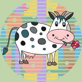 Motif La Vache Adorable personnalisé sur vêtement
