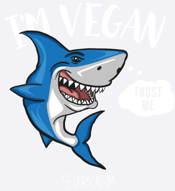 Vegetarische haai - vegetarier - humor / grappig