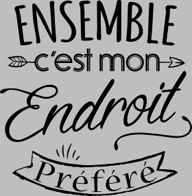 Motif T-Shirt 'Ensemble, notre endroit préféré' - Cadeau Amoureux à imprimer