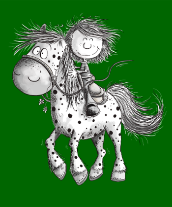 Cheval et cavalier rigolos - Dessin animé