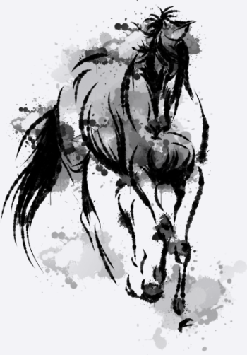 Cheval aquarelle