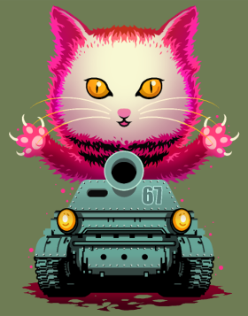 Motif Chat de Guerre : L'Invasion Féline à imprimer