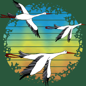 Motif Cigogne Élégante personnalisé sur vêtement