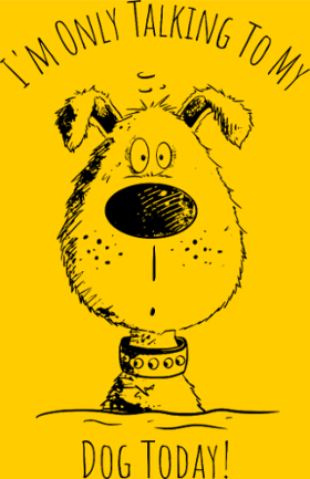 Motif Je ne parle qu'à mon chien - T-shirt humour canin personnalisé sur vêtement