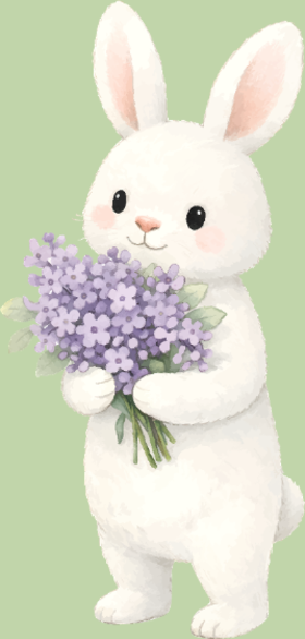 Motif Lapin dans les Lilas - Douceur Printanière personnalisé sur vêtement