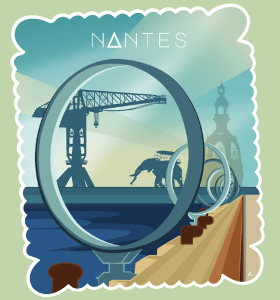 Motif T-Shirt Ville de Nantes - Design Urbain à imprimer