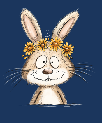 Lapin Rigolo Couronne Fleurs