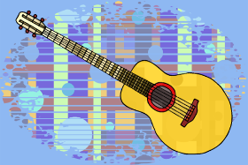 Motif Mélodie Guitare personnalisé sur vêtement