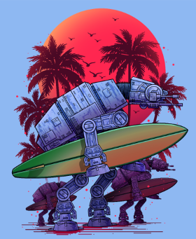 Motif L'Été Galactique des AT-AT personnalisé sur vêtement