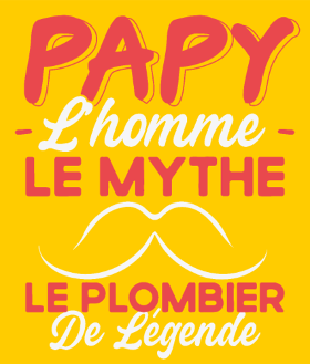 Motif Papy Plombier de Légende - Humour Cadeau Artisan personnalisé sur vêtement