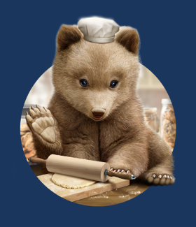 Motif Ourson Chef personnalisé sur vêtement