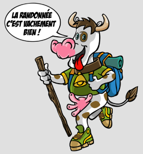 Motif Vache Randonneuse à imprimer