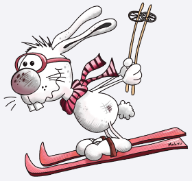 Motif Lapin Skieur sur la Piste personnalisé sur vêtement
