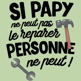 Motif Super Papy Bricoleur personnalisé sur vêtement