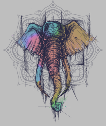 T-shirt Éléphant Mandala Coloré - Harmonie Spirituelle
