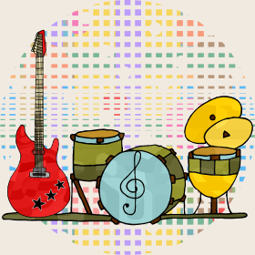 Motif Mélodies d'Instruments personnalisé sur vêtement