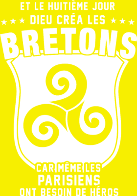 Ce motif "Les Bretons, créés le 8ème jour" est un clin d'œil humoristique à la singularité et à la fierté bretonne. Parfait pour ceux qui ai...