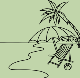 Motif Scène de Plage Minimaliste personnalisé sur vêtement