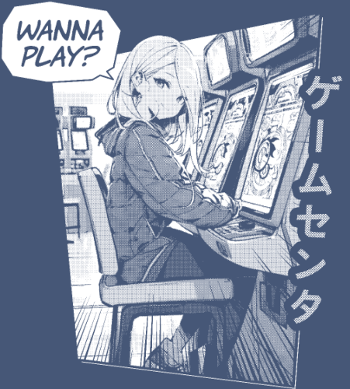 Fille Anime en Arcade Rétro - Wanna Play ?
