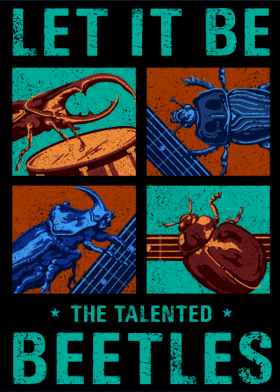 Motif The Beetles : Insectes Musiciens Rock personnalisé sur vêtement