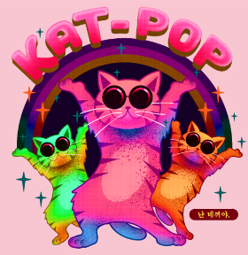 Motif K-Pop Félins en Folie personnalisé sur vêtement