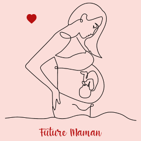 Motif Future Maman : Douce Attente personnalisé sur vêtement