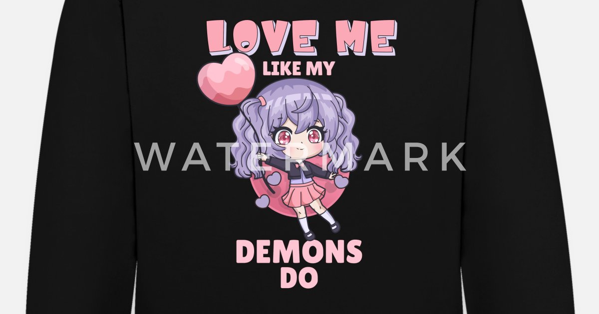 Love Me Like My Demons Do Anime Girl' Unisex Contrast Hoodie | Spreadshirt