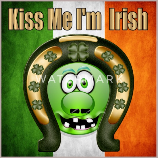 ich bin irischer Humor irisch Microfaser Stoff als Meterware Küss mich 