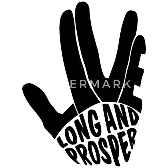 LIVE LONG AND PROSPER II T-SHIRT Star Spock Finger Trek Vulkanischer Gruß