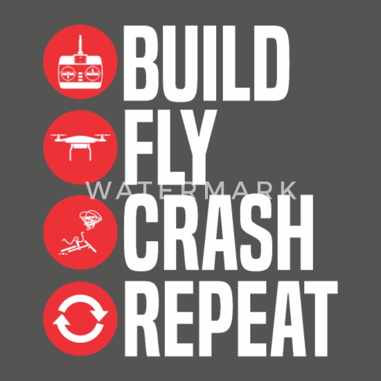 Construire Crash Repeat Drones FPV RC Quadrocopter T-Shirt