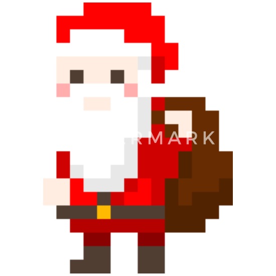 Père Noël Comme Pixelart Lot De 5 Petits Badges 25 Mm Blanc