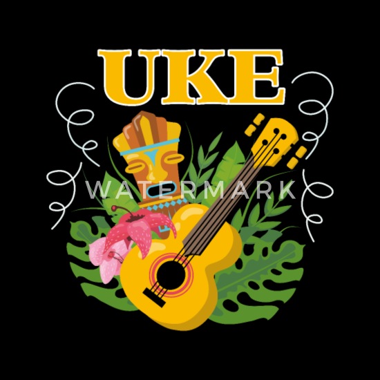 Ukulele Hawaii Palmen Uke Gitarre Geschenk Langarmshirt