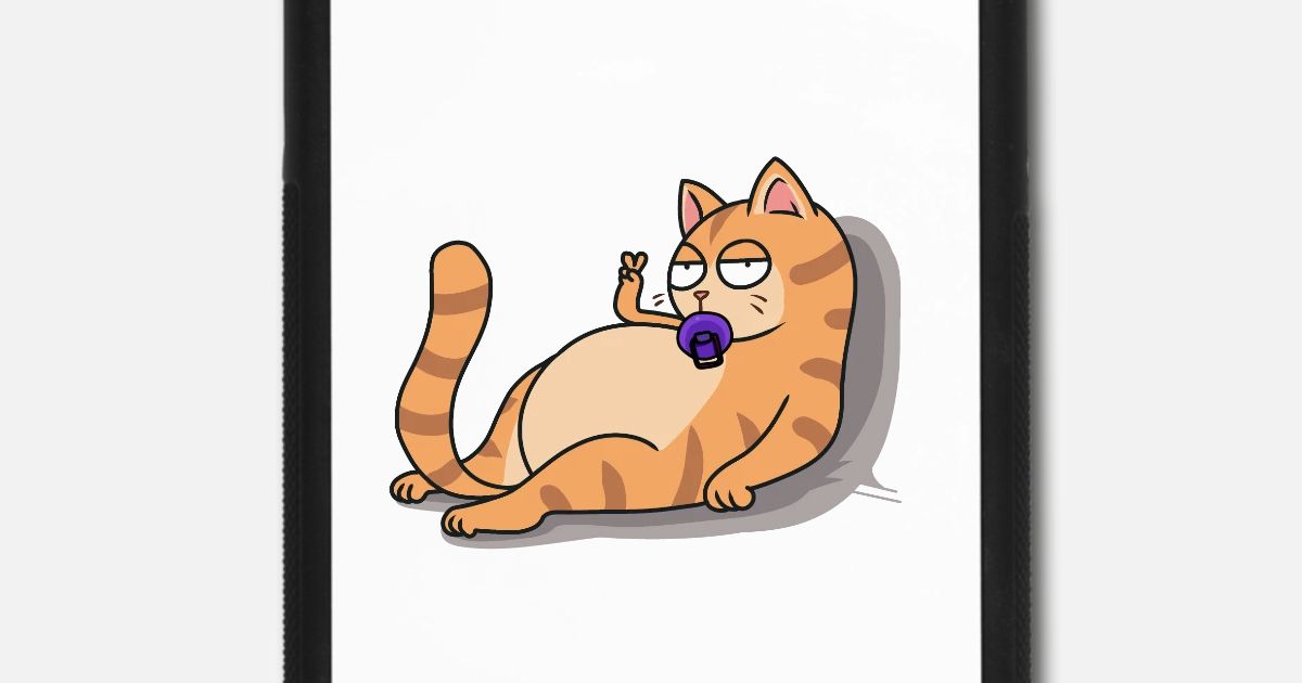 Bebe Chat Chaton Fatigue Amusant Chats Dormir Coque Elastique Iphone Spreadshirt