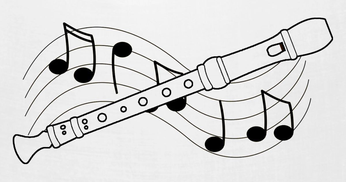 Flute A Bec Notes Et Partition Musique Bandana Spreadshirt