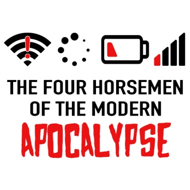 The Four Horsemen Of The Modern Apocalypse Drawstring Bag Fun Nerd No Signal 