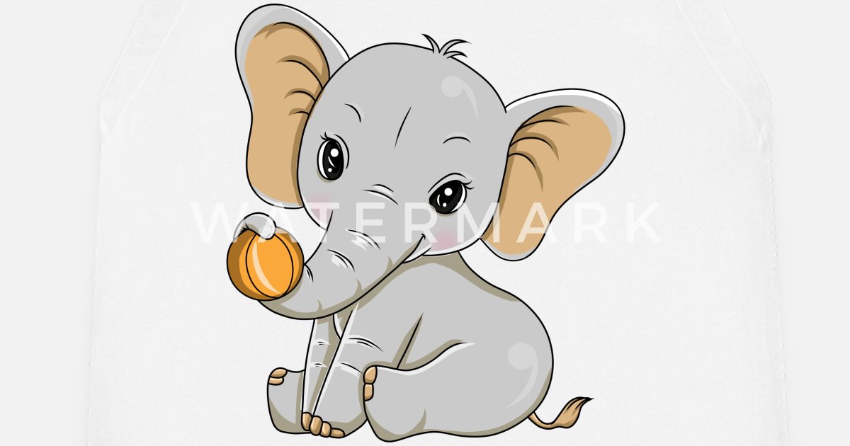 Elephant with big ears and ball' Apron | Spreadshirt