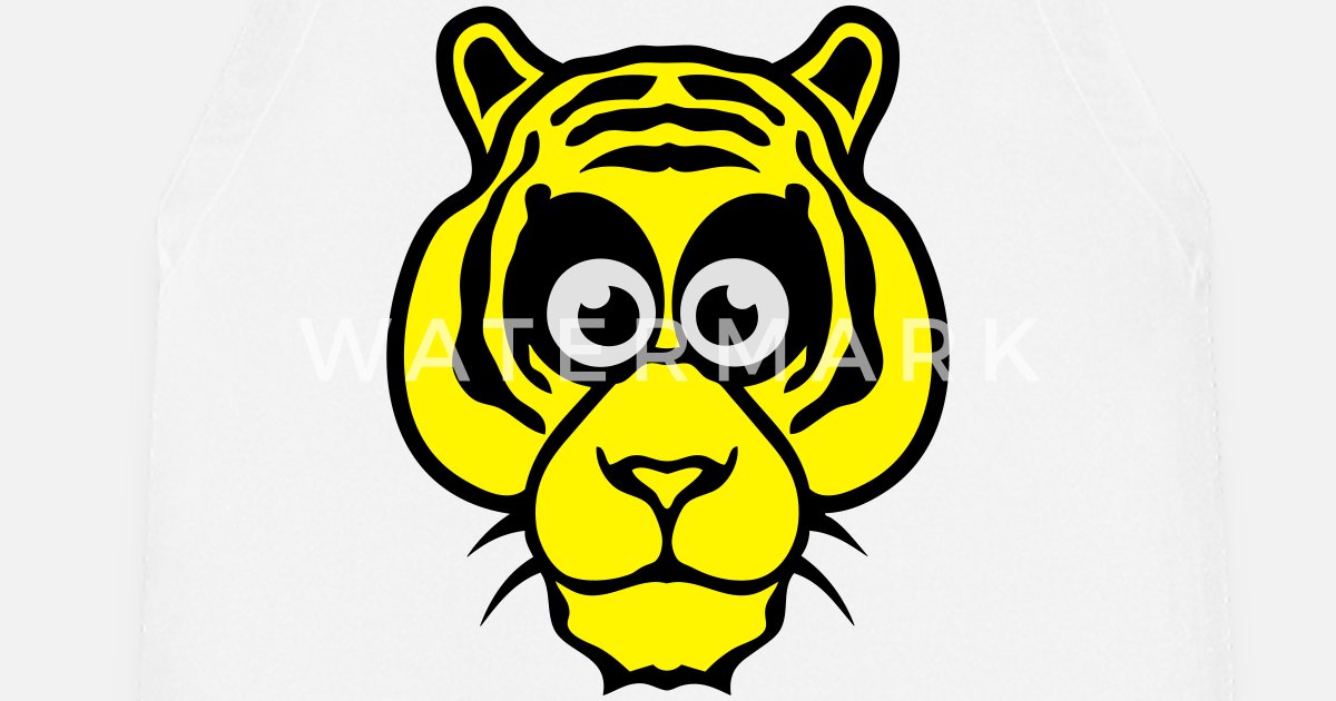 tiger drawing cartoon animals 2810' Apron | Spreadshirt